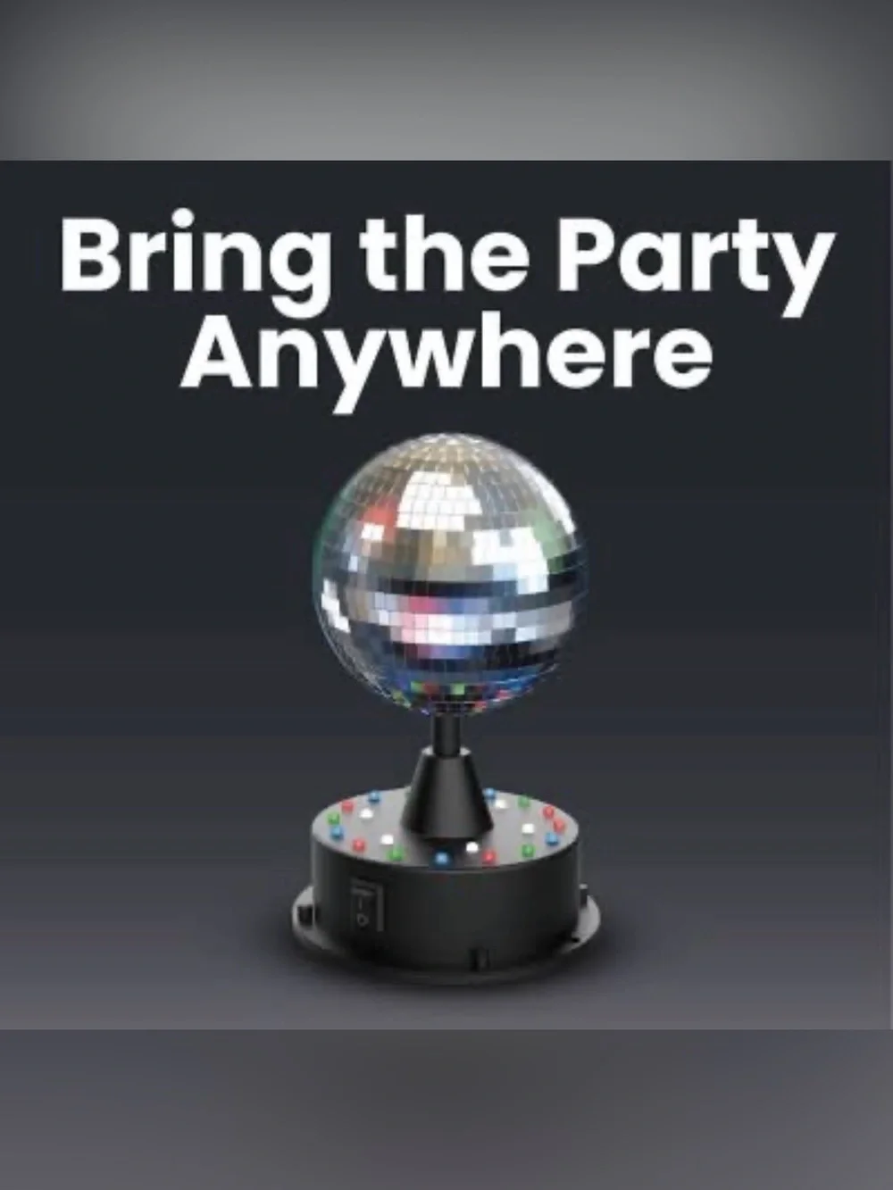 GEMS 18 LED Wireless Party Multicolor Rotating Disco Mirror Ball New in Box